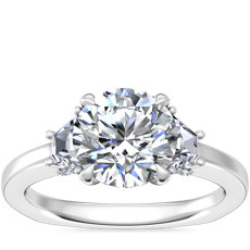 Bella Vaughan Trapezoid Three Stone Engagement Ring in Platinum (1/3 ct. tw.)